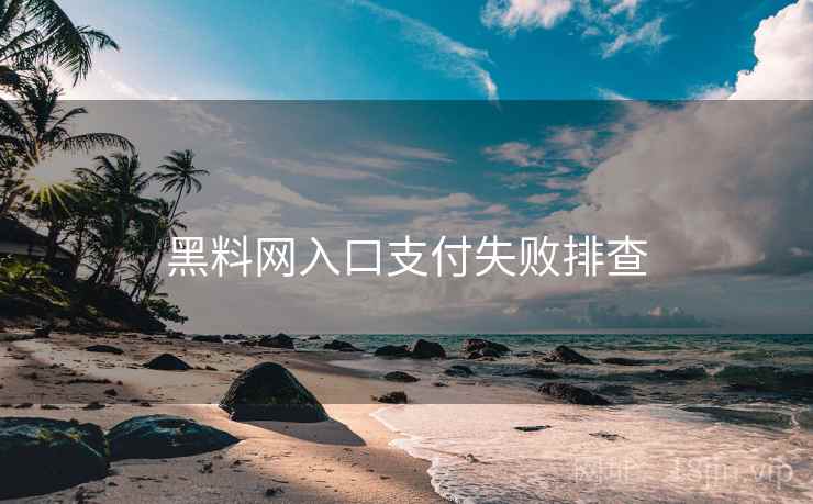 黑料网入口支付失败排查  第1张