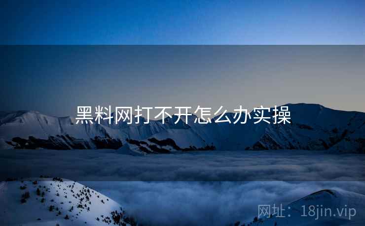 黑料网打不开怎么办实操  第1张