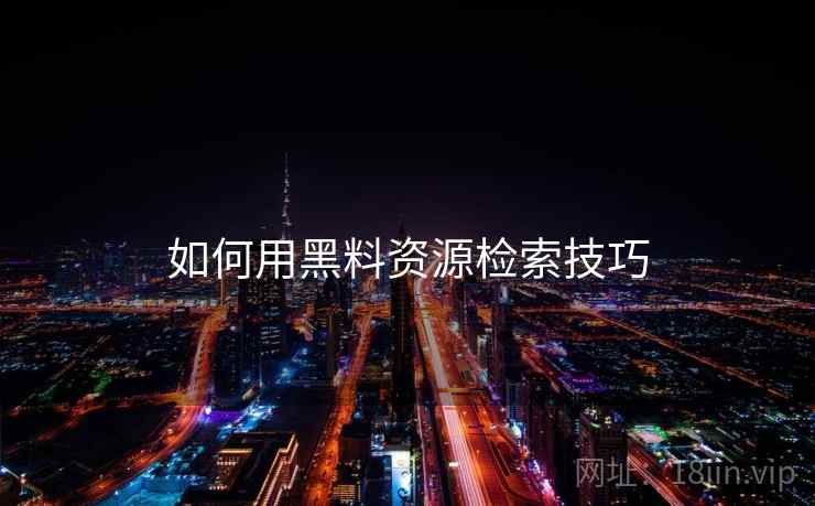 如何用黑料资源检索技巧  第1张